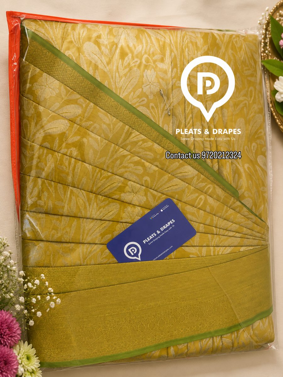 Silk saree folded crease-free and stored neatly in a box